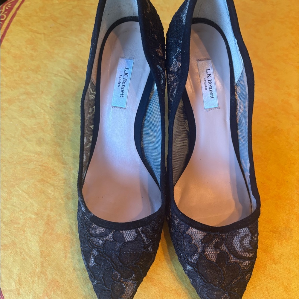 LK Bennett Black Lace Women's Shoes